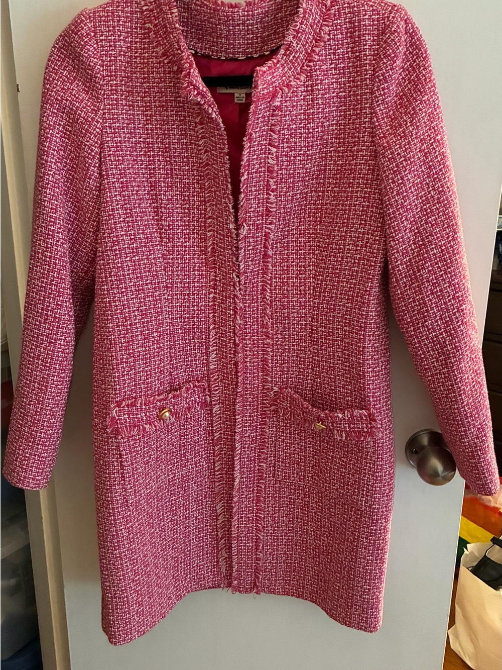 Nanette Lepore Pink Bouclé Coat - small